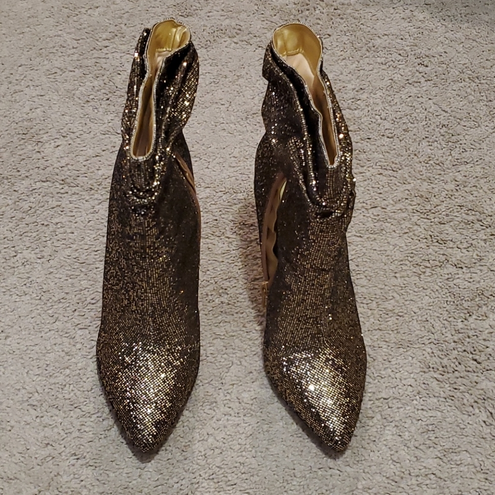 Sparkle gold/black bootie